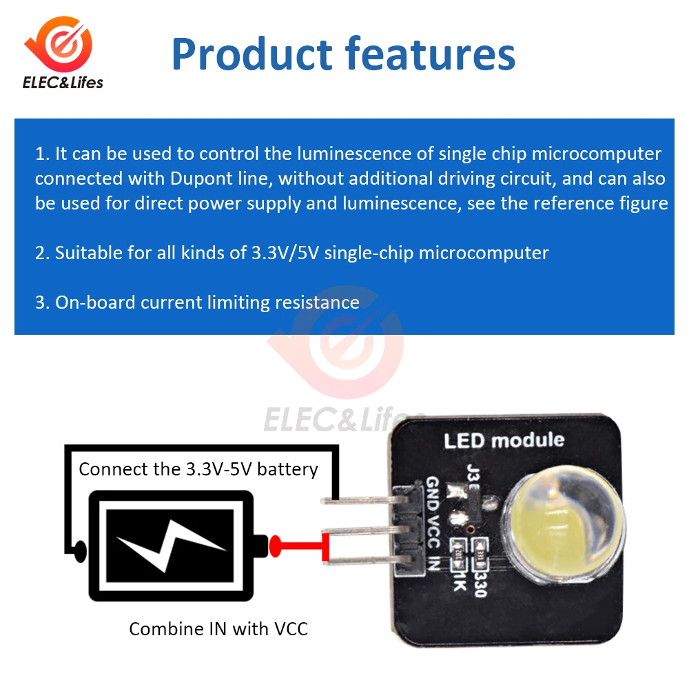 DC 3.3V-5V 10mm luminous module LED light sensor LED indicator light red green blue yellow Welded/No Welded Pins For Arduino