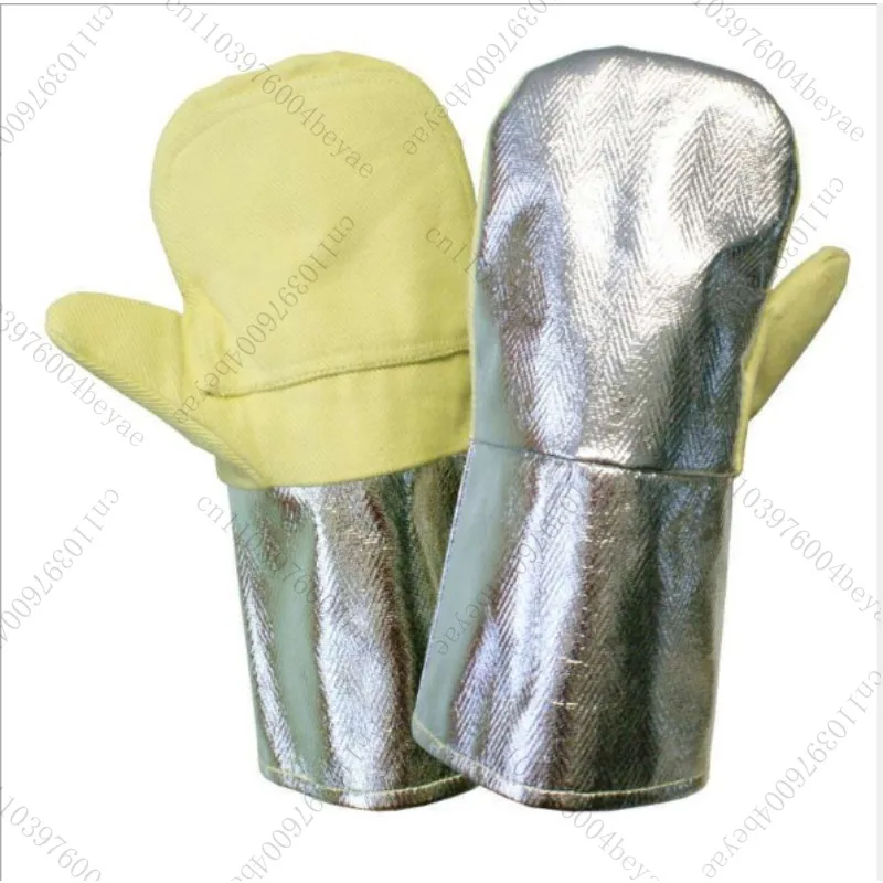 0207 Fireproof lined aluminum foil coated 36CM 700 degree high temperature resistant gloves