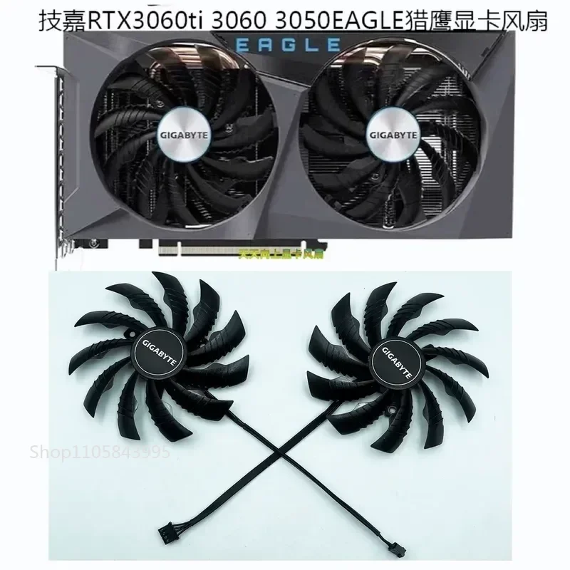 QM for GIGABYTE RTX 3060 Ti 3060 3050 EAGLE Falcon Graphics Card Silent Temperature Controlled Fan Replacement Cooler