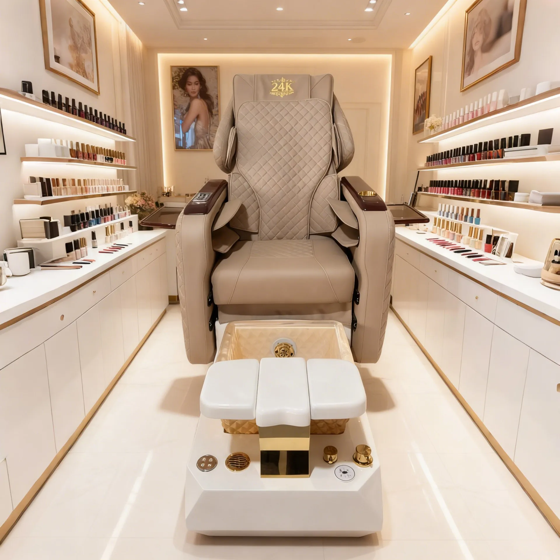 Modern Luxury Pedicure Massage Chair Foot Spa Chair OEM Adjustable Color Vibration Salon Furniture For Nail Salon Beauty Spa