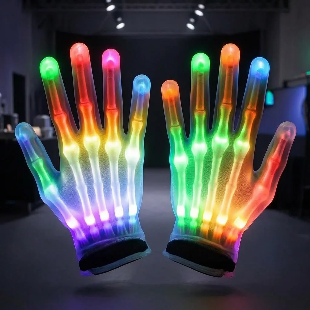 Luminous LED Finger Gloves Glow In The Dark Fluorescent Neon Party Festival Stage Cosplay Costume Prop Accessories