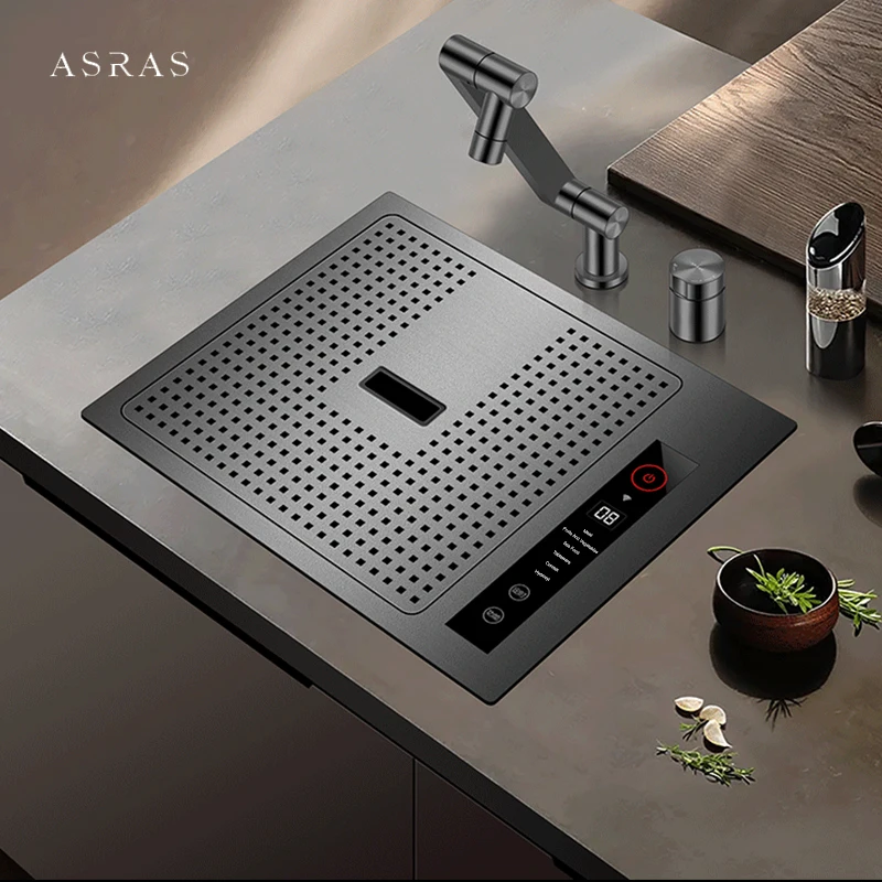 ASRAS New Nano Hidden Smart Purifying Island Kitchen Sink Single Bowl Fruit And Vegetable Washing Smart Purifying Sinks