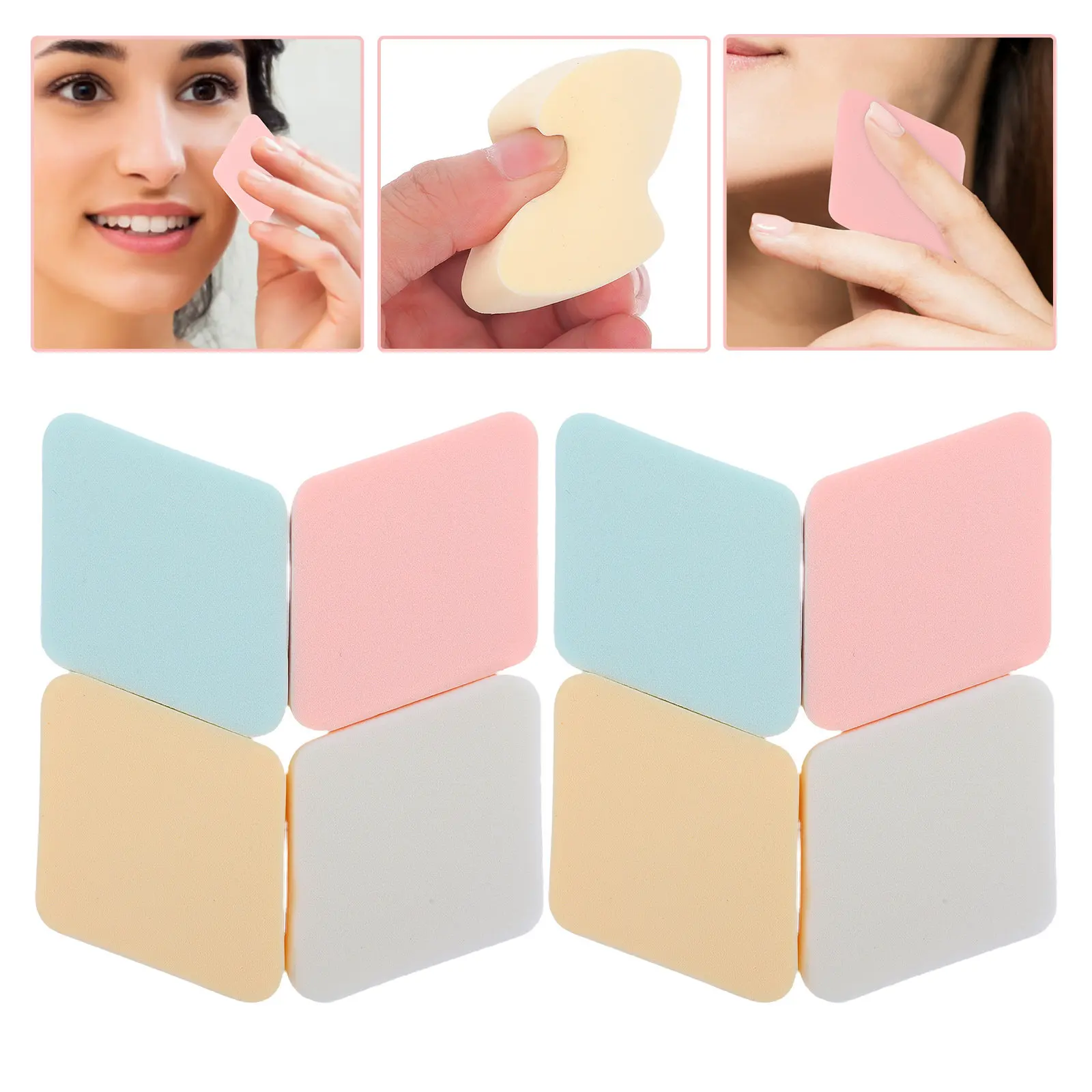 

12Pcs Rhombus-Shaped Powder Puff Cosmetics Pad Makeup Applicator Soft Comfortable Facial Makeup Tool for Natural Finish