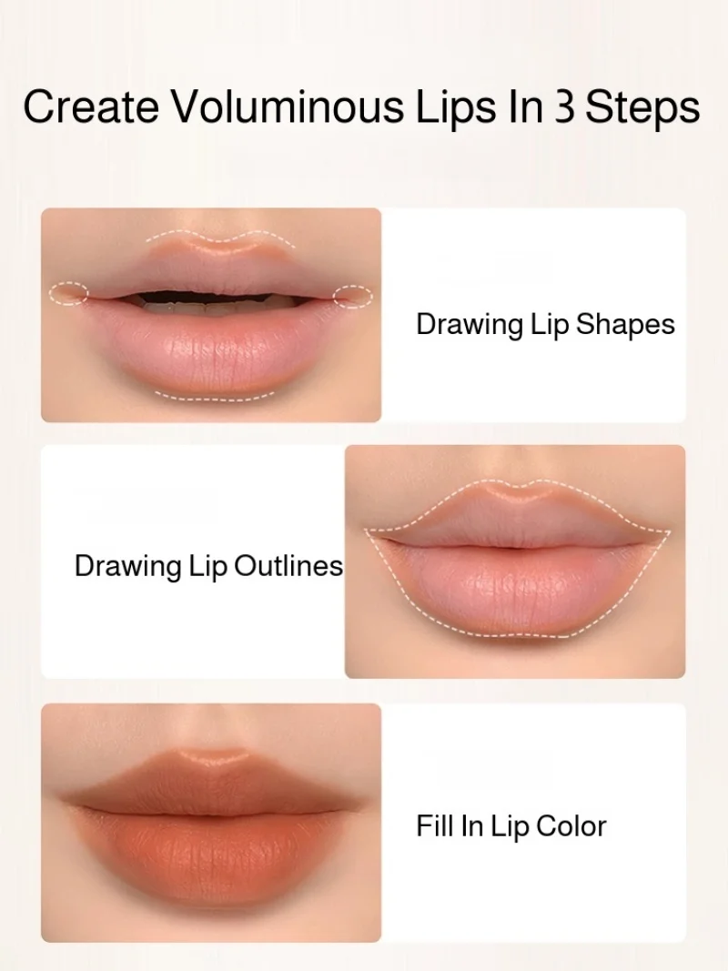 Rossetto a doppia estremità Il rossetto non si attacca alle tazze Rossetto opaco Matita Rosso nudo Forma impermeabile a lunga durata Scolpire labbra