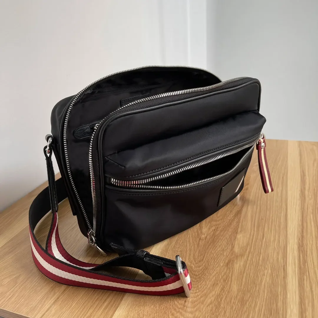 Imagem -06 - Bolsa Mensageiro de Ombro Único Nylon Listrado Clássico Masculino Bolsas Marca ba Bolsa para Câmera Casual Nova Moda