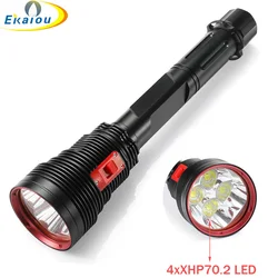 New Powerful 4 x XHP70.2 High Lumen LED Diving Flashlight Underwater Dive Torch 200M Waterproof Tactical Submersible Lights