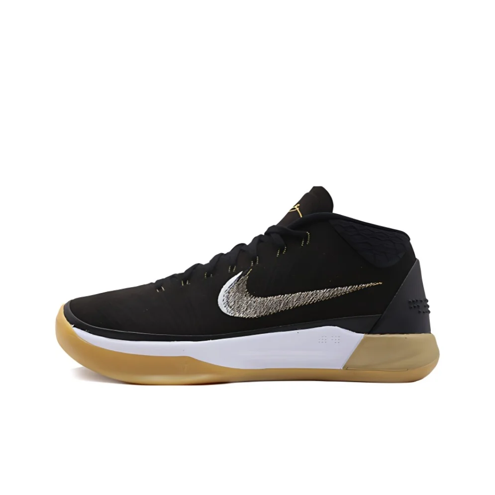 Nike Kobe AD Kobe Cushioning Slip Resistant Mid top Performance Basketball Shoes Men's Black White AO9050-009