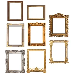 8 Pcs Vintage Photo Frame Wall Stickers Decor Border Pvc Picture Frames Collage