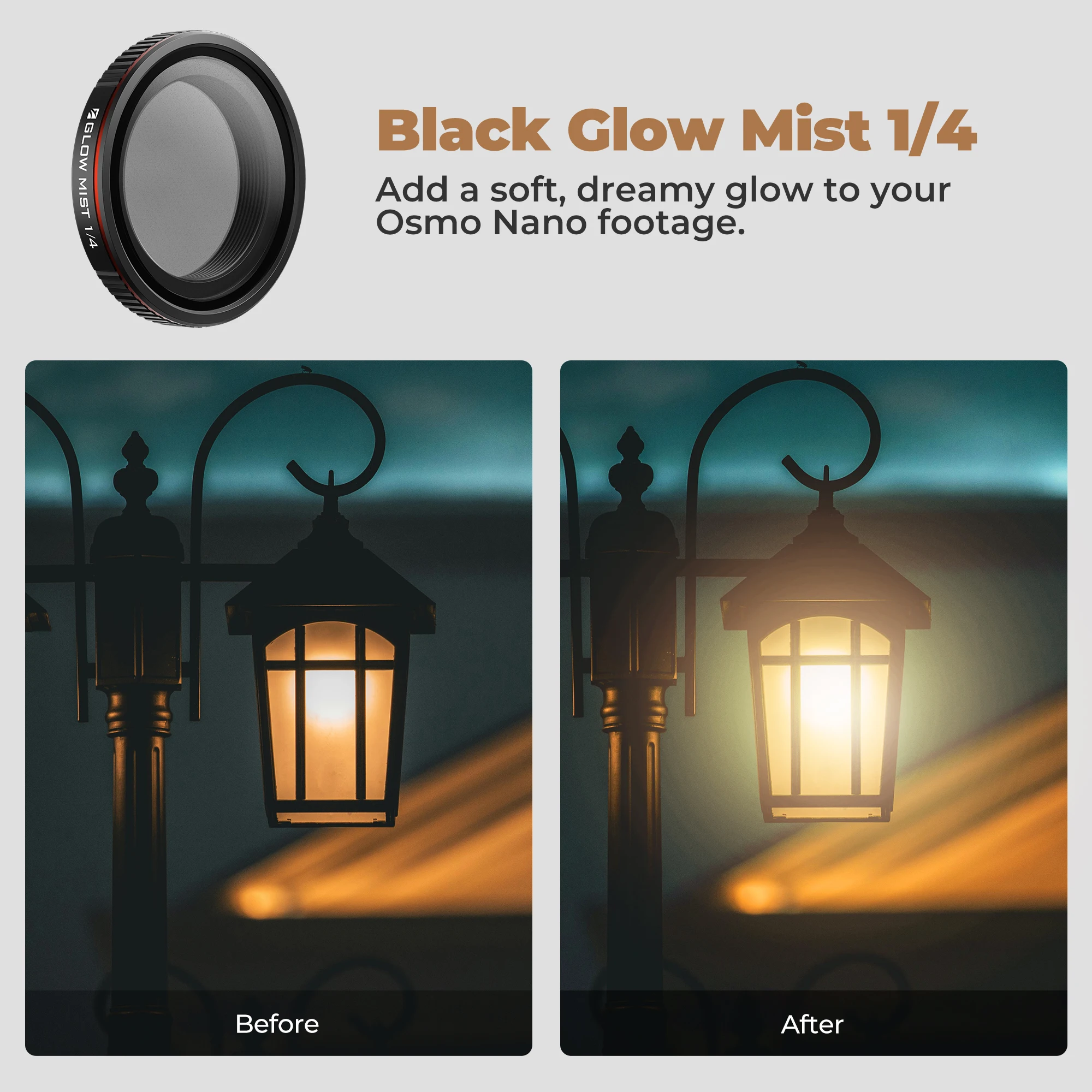 Freewell Einzelkamera-Filter für DJI Osmo Nano Kameras, mit CPL, LPR, ND1000 und Black Glow Mist 1/4 Filterzubehör – Detail 2