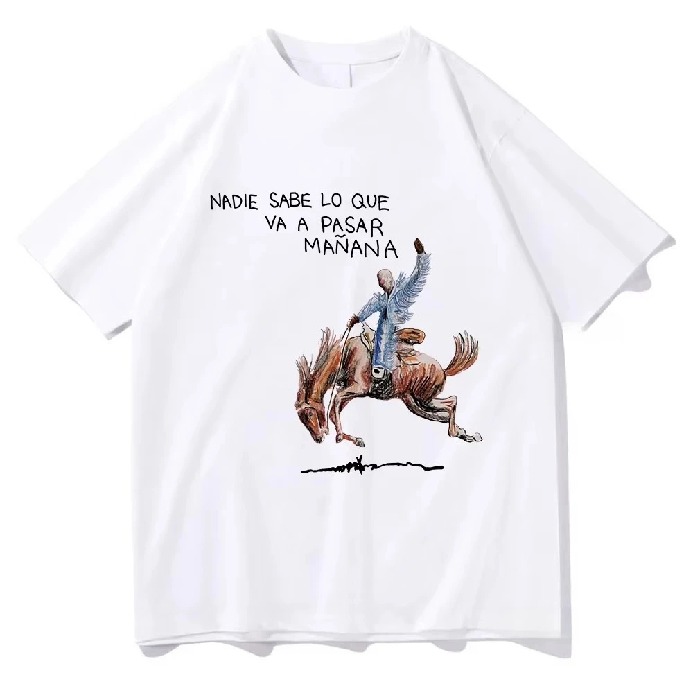 Bad Bunny Nadie Sabe Tshirt Retro Un Preview 2026 Summer Relaxing Men's Aesthetic Tshirt Neutral High Quality Tshirt Fun Shirt