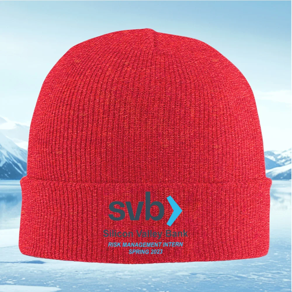 SVB flecha derecha logo diseño texto hombres mujeres unisex sombrero de punto gorro jersey invierno térmico cálido Navidad cicli