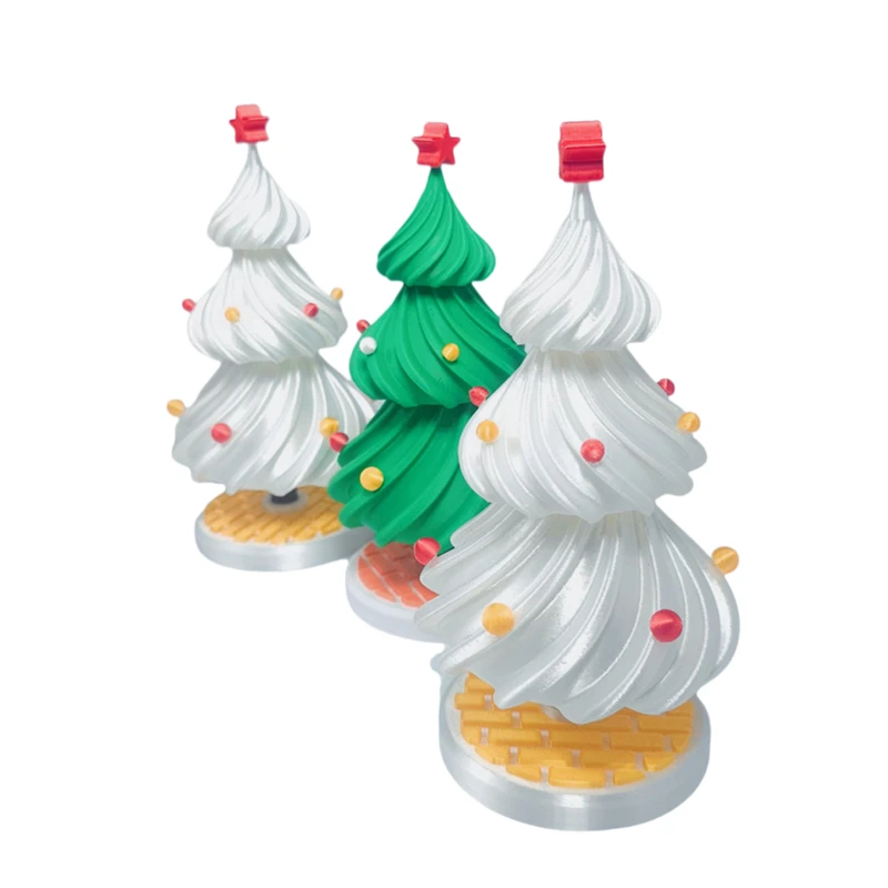 3d Printed Christmas Colorful Decoration Rotating Christmas Tree Toys Christmas Desktop Decoration Ornaments Home Decoration