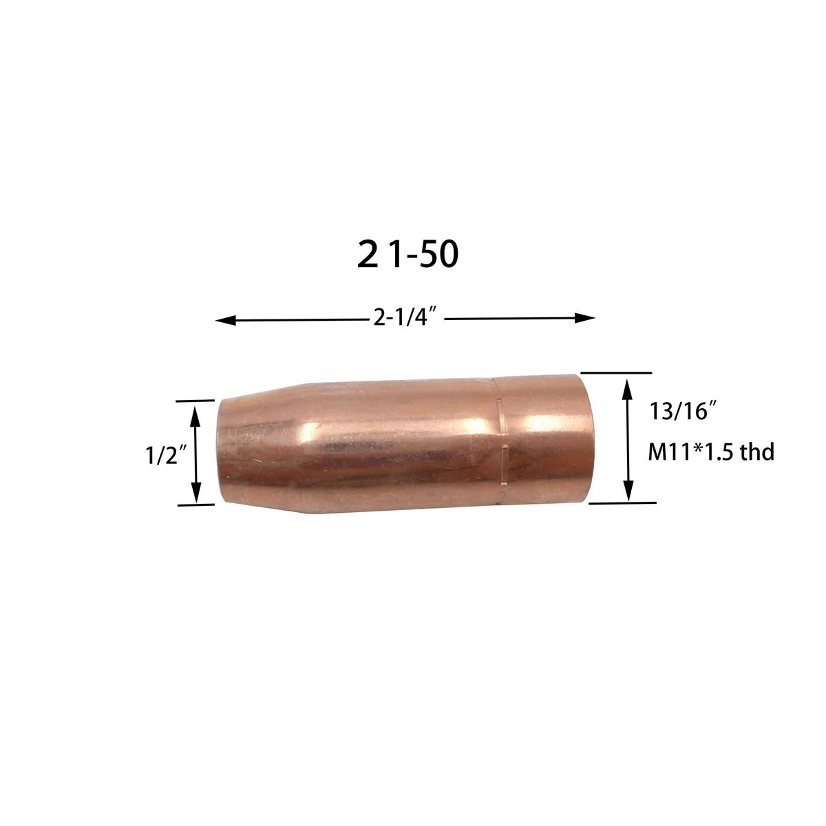 2PCS QTB-100AF NV-100T-2.5 Mig Welding Torch  Accessory Gas Nozzle 21-50 For T weco Mini/#1 Lin-coln Magnum 100L Mig Guns