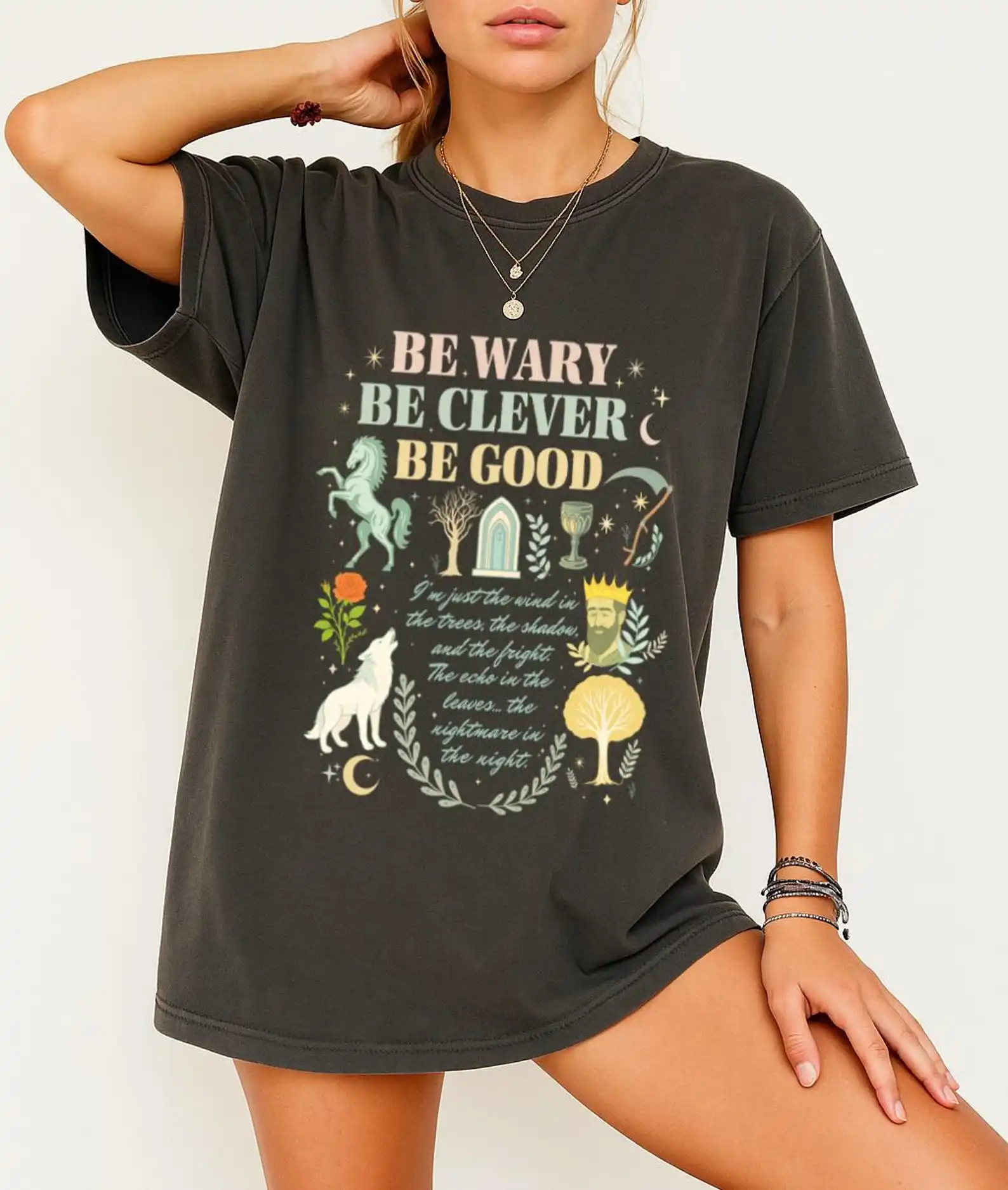 One Dark Window T-Shirt, The Shepherd King | Dark Fantasy Bookish Shirt, Elspeth Spindle Merch, Rachel Gilligcotton Tee