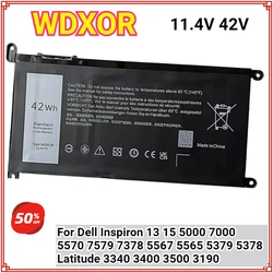 WDXOR WDX0R Laptop Battery for Dell Inspiron 13 15 5000 7000 5570 7579 7378 5565 5567 5378 5379 Latitude 3340 3400 3500 3190