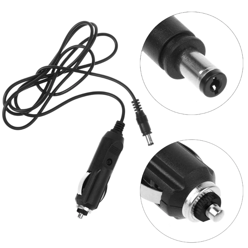 12V Car Charger Auto Power Supply Cable for DC5.5mm x2.1mm to Car Cigarette-lighter Male Plug