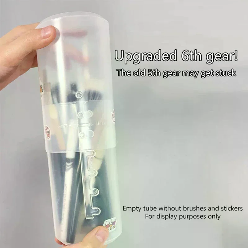 Adjustable Transparent Cosmetic Brush Multifunctional Desktop Organizer Display Organizer Cup With Lid Dustproof Case 6-speed