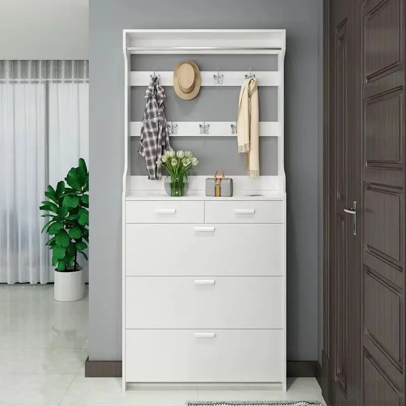 

Tipping bucket shoe cabinet with hanger narrow household door simple modern foyer cabinet storage entrance door shoe cabinet