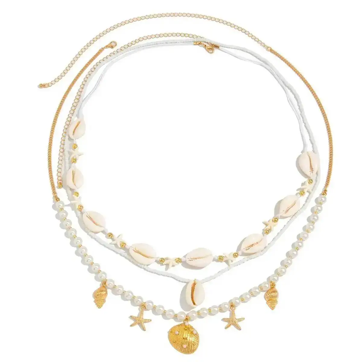 ชุดเครื่องประดับเอว 3 ชิ้น/ชุด ดีไซน์โบฮีเมียน ประดับมุกเทียม ปลาดาว และเปลือกหอยเชลล์ สำหรับผู้หญิง สไตล์ฤดูร้อน ชายหาด ทะเล เซ็กซี่ เหมาะสำหรับใส่กับบิกินี่