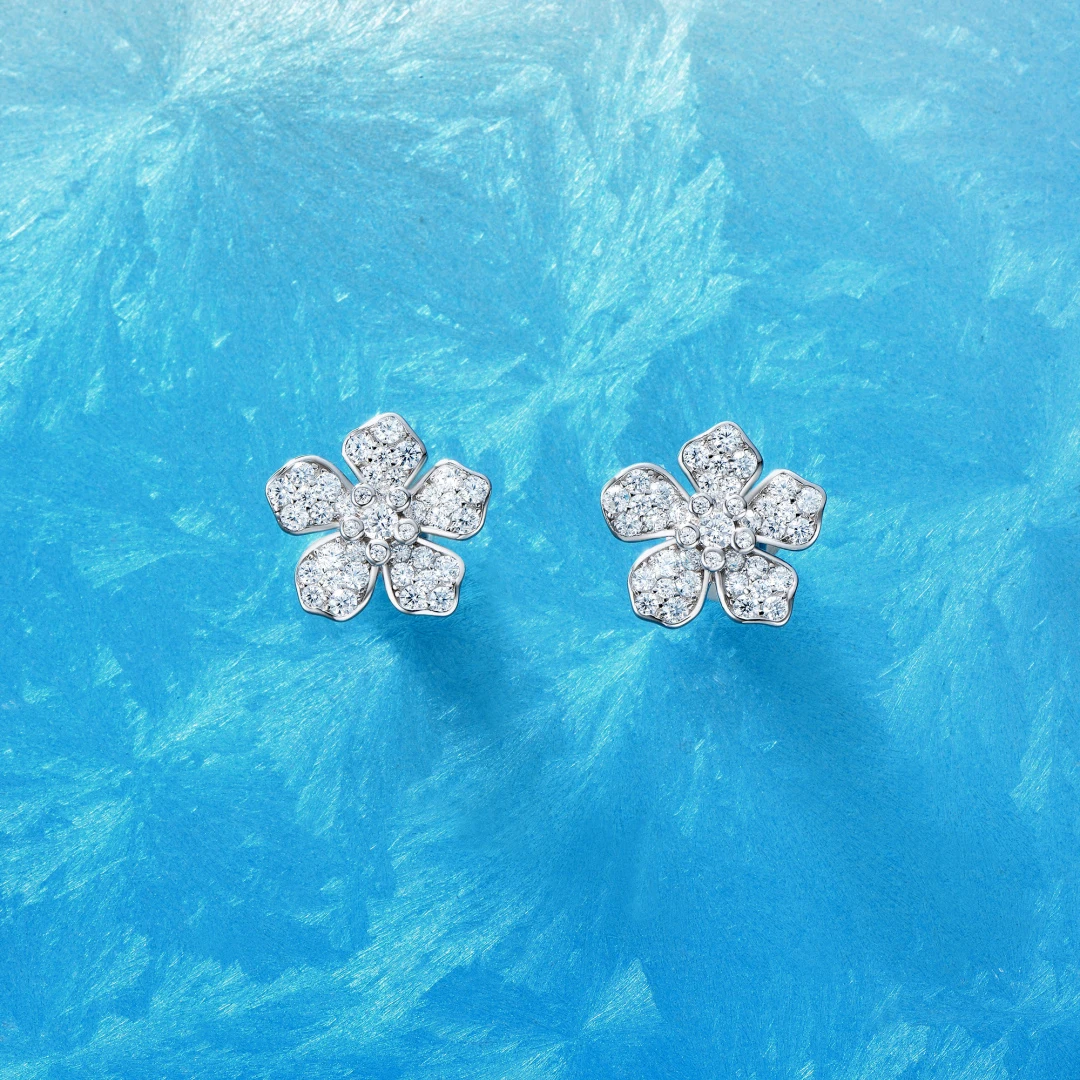 

Серьги из платины с серебряным покрытием 925, высокое качество, серьги с бриллиантами и цветами, женские великолепные ювелирные изделия