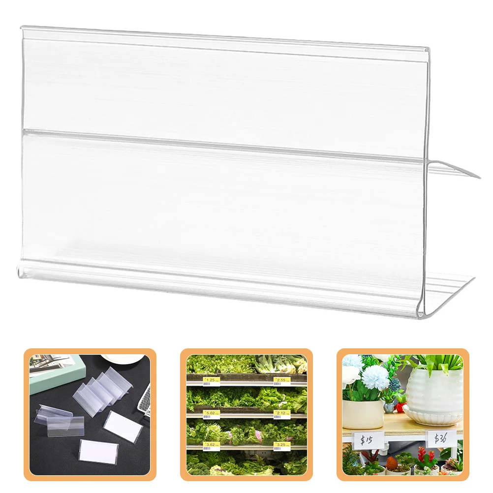 

50Pcs Shelf Label Clips Plastic Holder Supermarket Pricing Tags Display Basket Bin Sign Wire Shelf Merchandise Label Holders