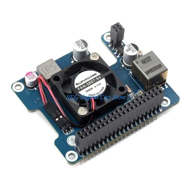 

U75B For RPI5 PoE Expansion Board Ethernet Power Supply Module with Fan Heat Sink