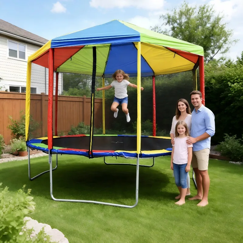 12 '14 Adult Outdoor Indoor Large Secure Garden Fitness Bouncing Trampoline with Tent