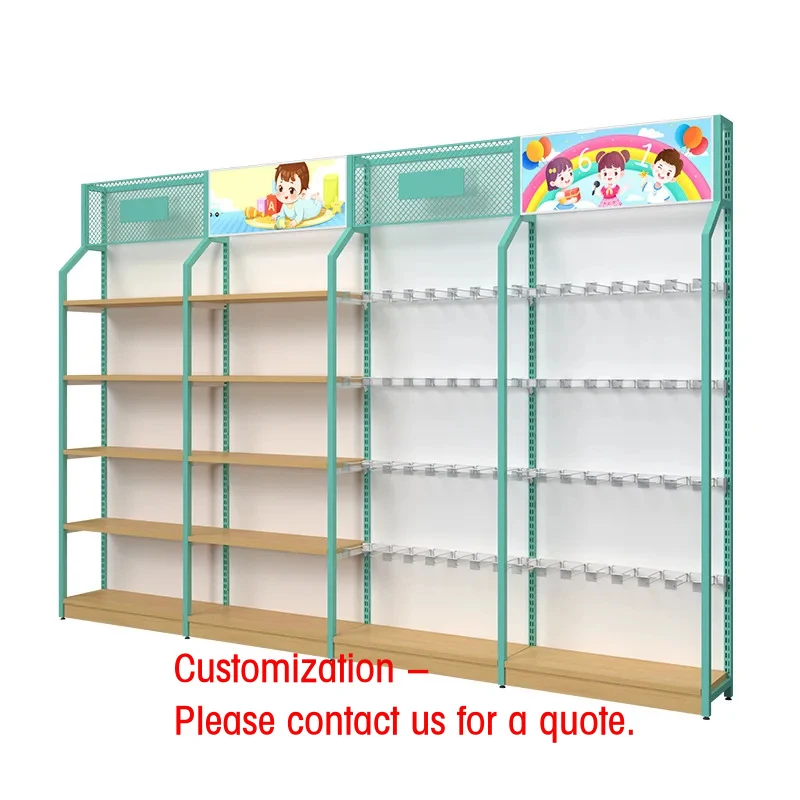 custom.Single Side Island Shelf Display Stand Mother-Milk Powder Children's Clothes Diapers Toys Supermarket Shelves