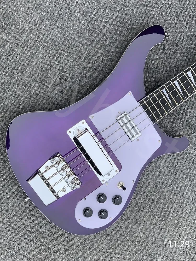 Ybest Electric Guitar Rickeck 4003 Purple Bass With Double Output Immediate Delivery