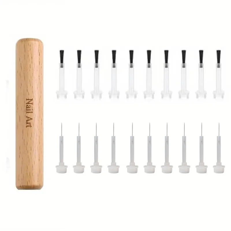 21pcs Detachable Nail Art Brush Set Dual-Ended Durable Bristles Multi-Functional Nail Polish Brushes Non-Deform
