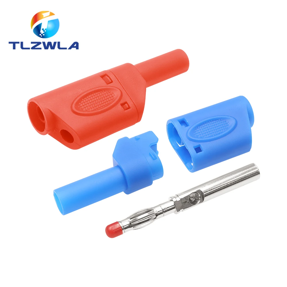 Assembled 4mm Safe Banana Plug Protective Fully Closed High Current 20A Banana Plug Test Plug Panel Plug Various Colors