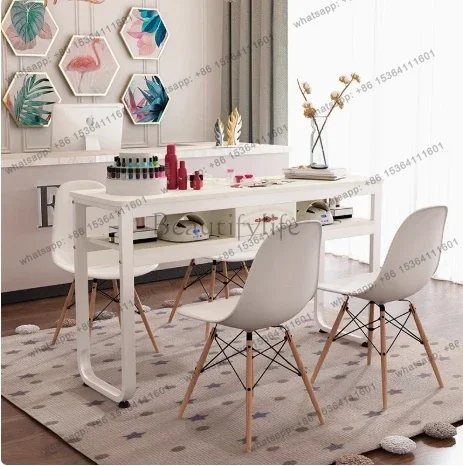 FG Design Minimalist Nail Table With Drawers Premium Classic Modern Nail Desk Nordic French Mesa Manicura Nail Salon Furniture