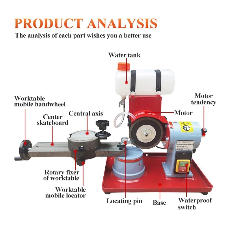 Mini Manual Circular Alloy Saw Blade Sharpening Machine Small Wood Saw Blade Gear Grinding Machine Polisher