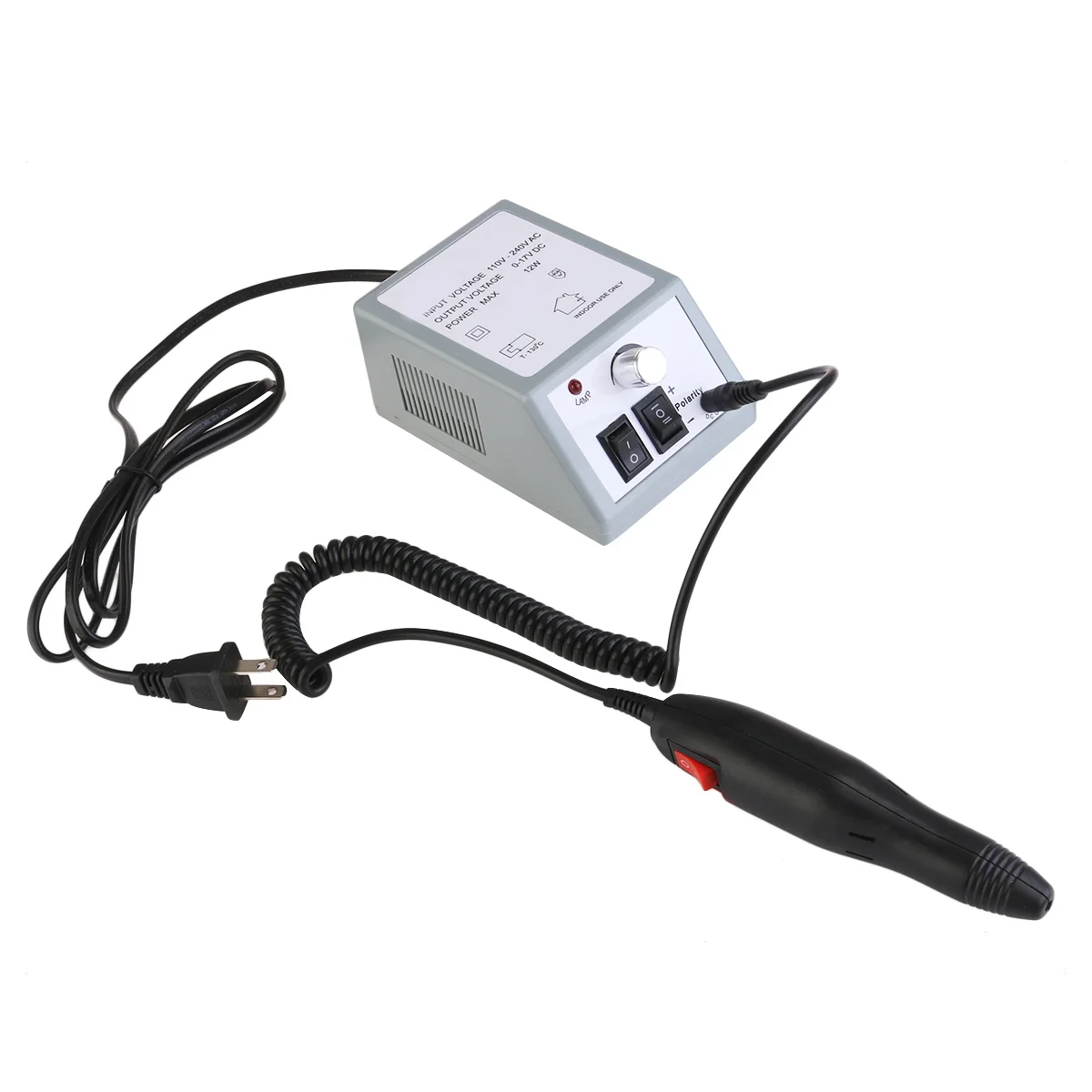 Taladro eléctrico profesional para decoración de uñas, Kit de 6 brocas, máquina de manicura y pedicura de salón de alta velocidad, enchufe estadounidense portátil