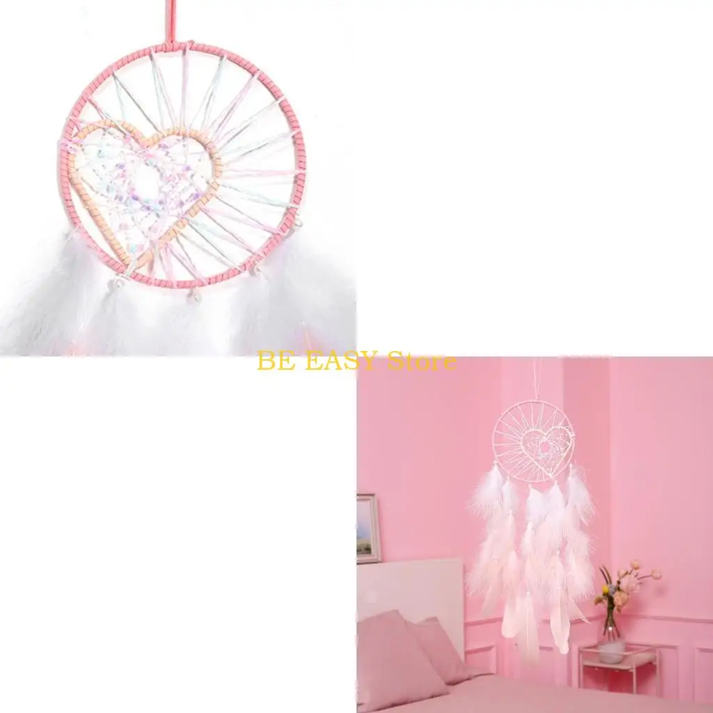 Cerceaux floraux en métal E28F, couronne cœur, anneaux en macramé, attrape-rêves, artisanat en macramé
