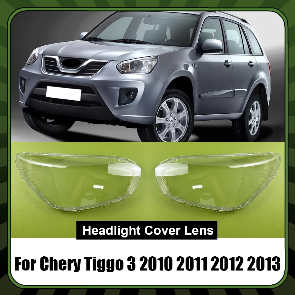 Cubierta de lente de faro de coche, lente de cristal transparente para faro, carcasa de sombra transparente, accesorios para coche Chery Tiggo 3 2010 2011 2012 2013