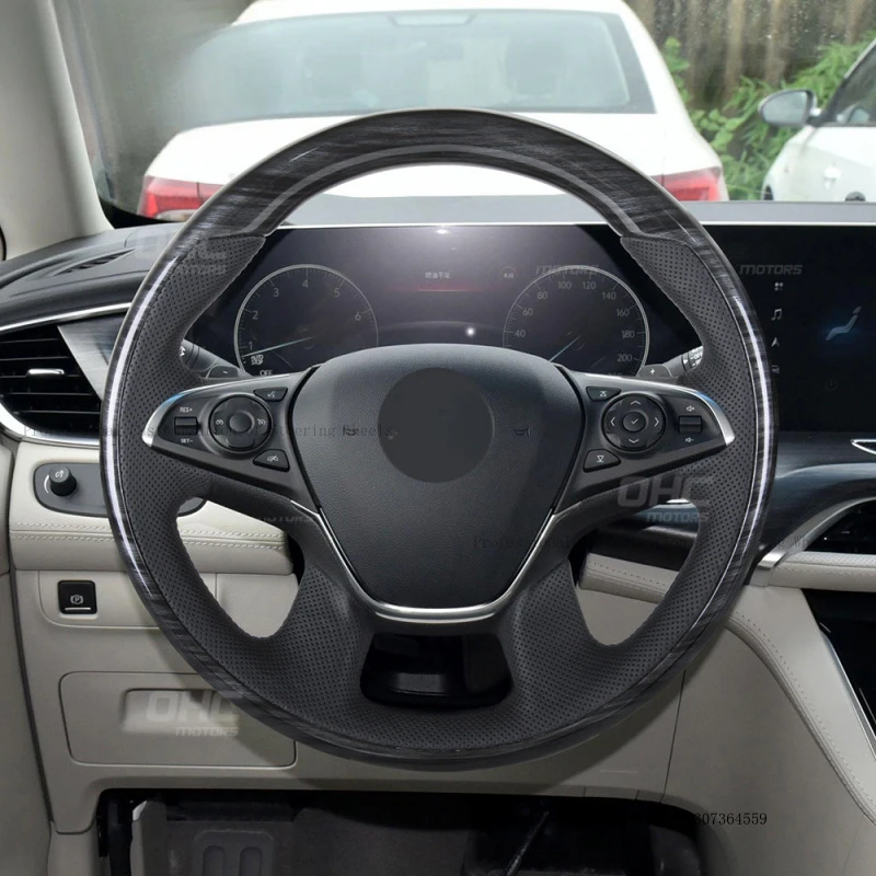 Suitable for Buick GL8 perforated leather and walnut wood steering wheel, customized for business vehicle modification, ES Lu Zu
