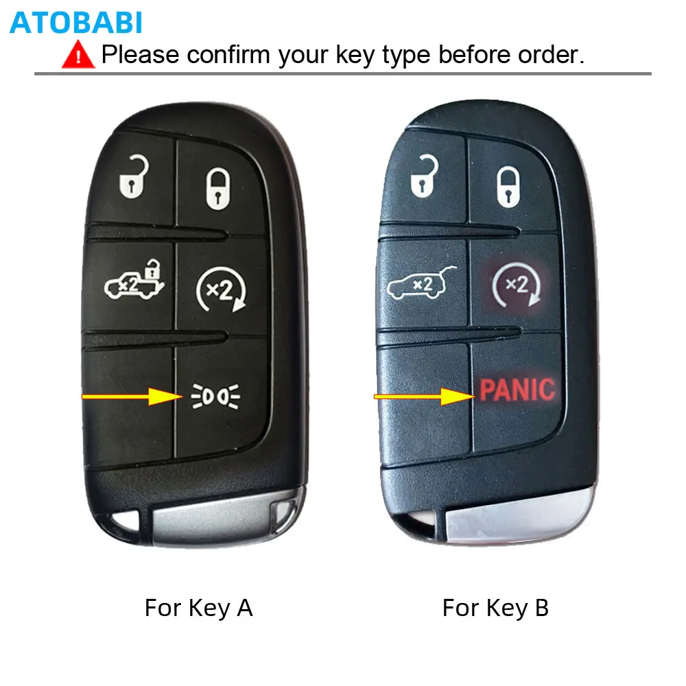 Leder Auto Schlüssel Fall Fernbedienung Schutz Abdeckung Schlüsselbund Für Fiat Toro Freemont Dodge Charger Challenger Jeep Grand Cherokee – Detail 1