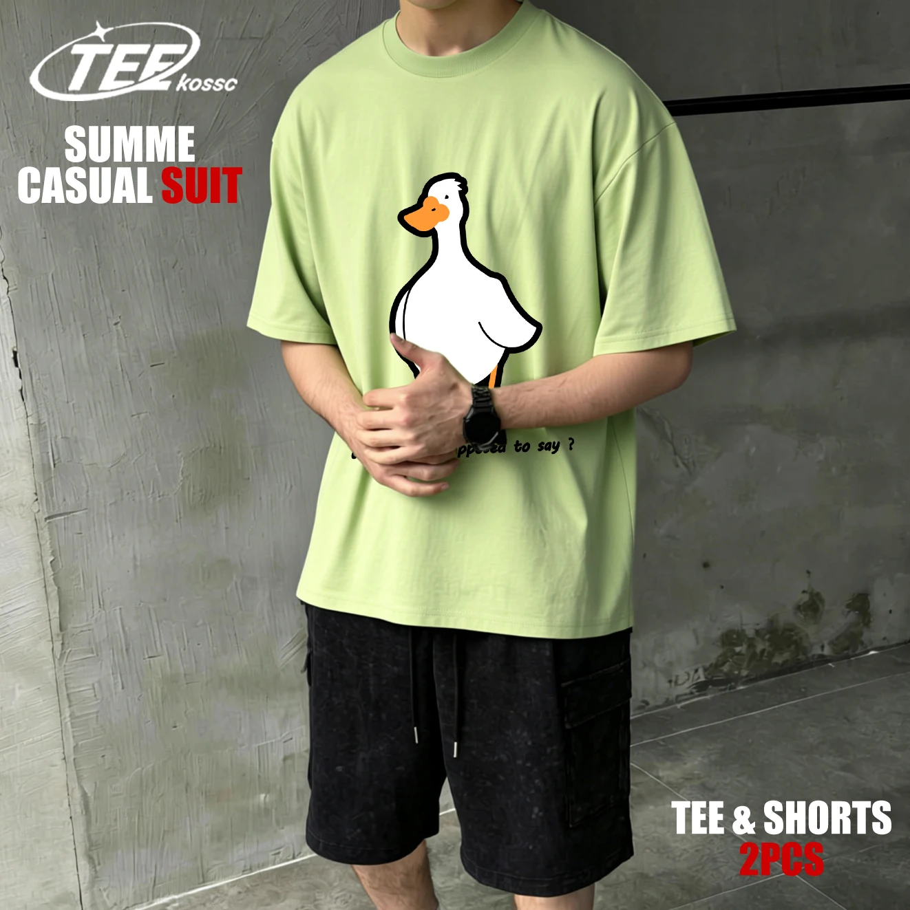 

Футболка с принтом «Что должен говорить Гусь», мужская летняя футболка с круглым вырезом, повседневная хлопковая одежда, модная универсальная одежда в стиле хип-хоп, спортивный костюм