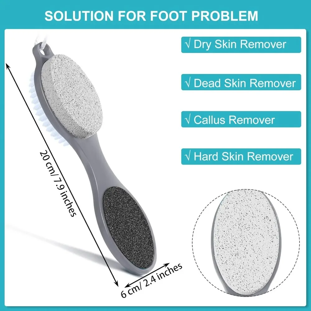 4 in 1 Strumento per pedicure Spazzola per piedi Spazzola per piedi Lima per piedi Rimozione calli con raspa per piedi Pietra pomice Lima per pelle morta Strumento per la cura dei piedi