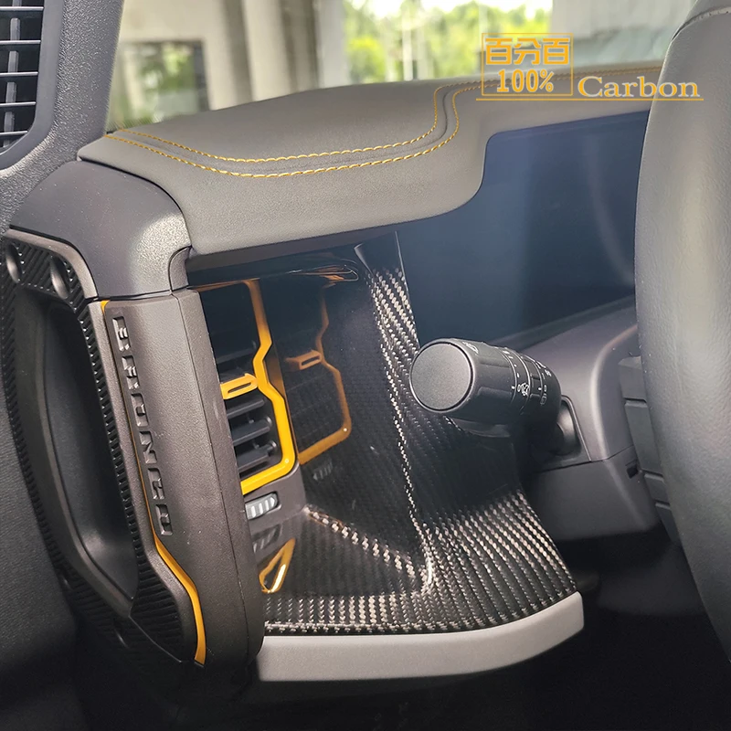 Real Carbon Fiber Dash Cover Dashboard Kit for Ford Bronco 2021+ Interior Driver Side
