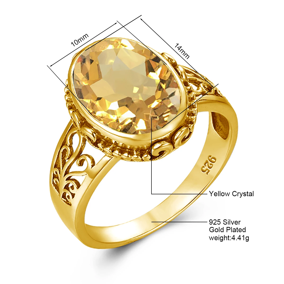 Bague en or jaune pour femme, pierre taillée nar, pierre de naissance porte-bonheur, bijoux tendance, luxe, cadeau de fête de mariage, 10x14mm