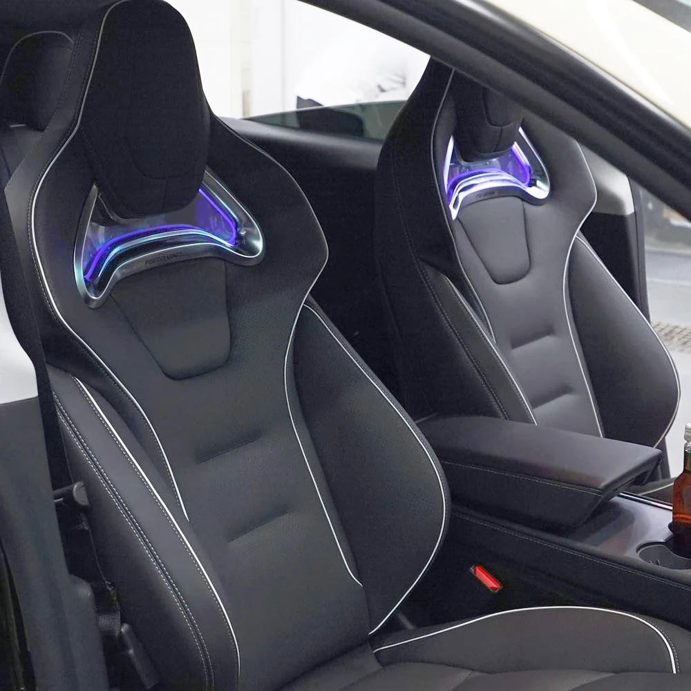 Accessori interni per auto Tesla Sedili di ventilazione per sport auto Sedili di lusso in pelle nappa per modifica Tesla Model 3 Model Y