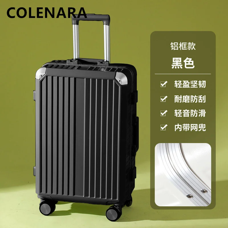 COLENARA Suitcase 28-inch Large-capacity Trolley Case 20 Strong and Durable Boarding Box Student USB Charging Cabin Luggage