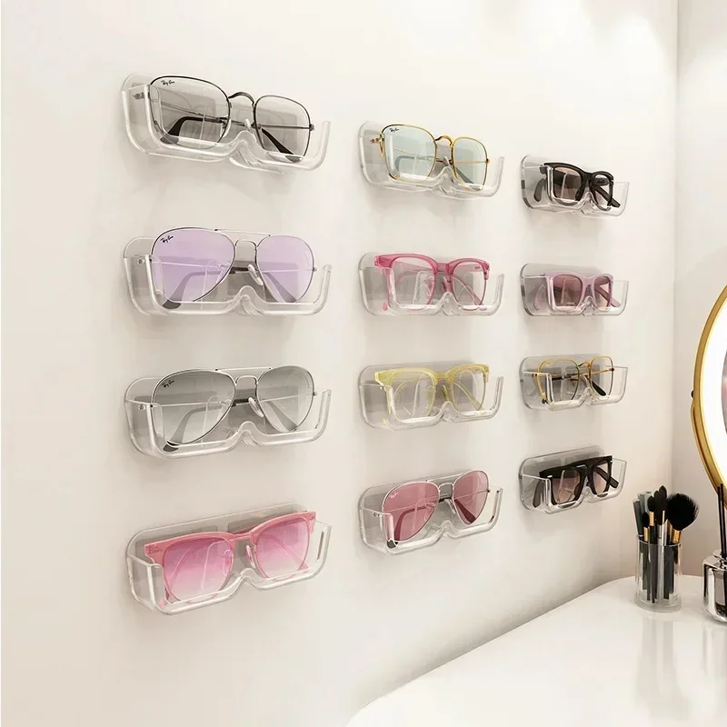 Eyeglasses Organizer Wall Mounted No-Punch Sunglasses Organizer Premium Sunglasses Display Case Home Storage