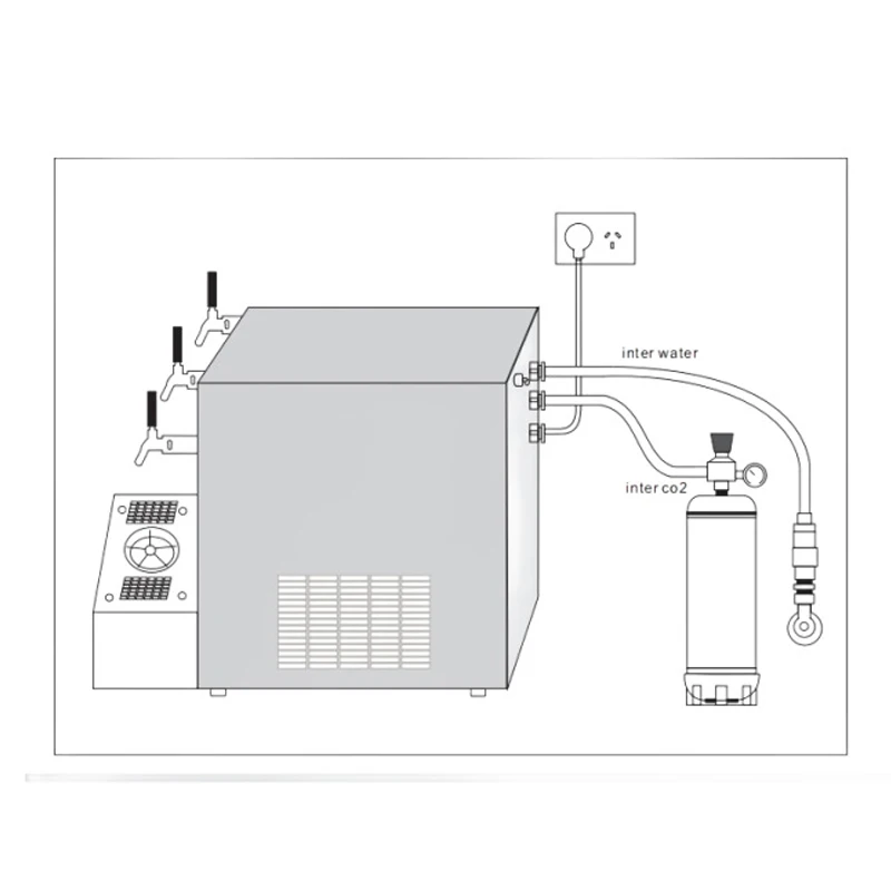 Soda Making Machine Cold Carbonated Beverage Machine 220V With 3 Taps Electric Soda Water Machine