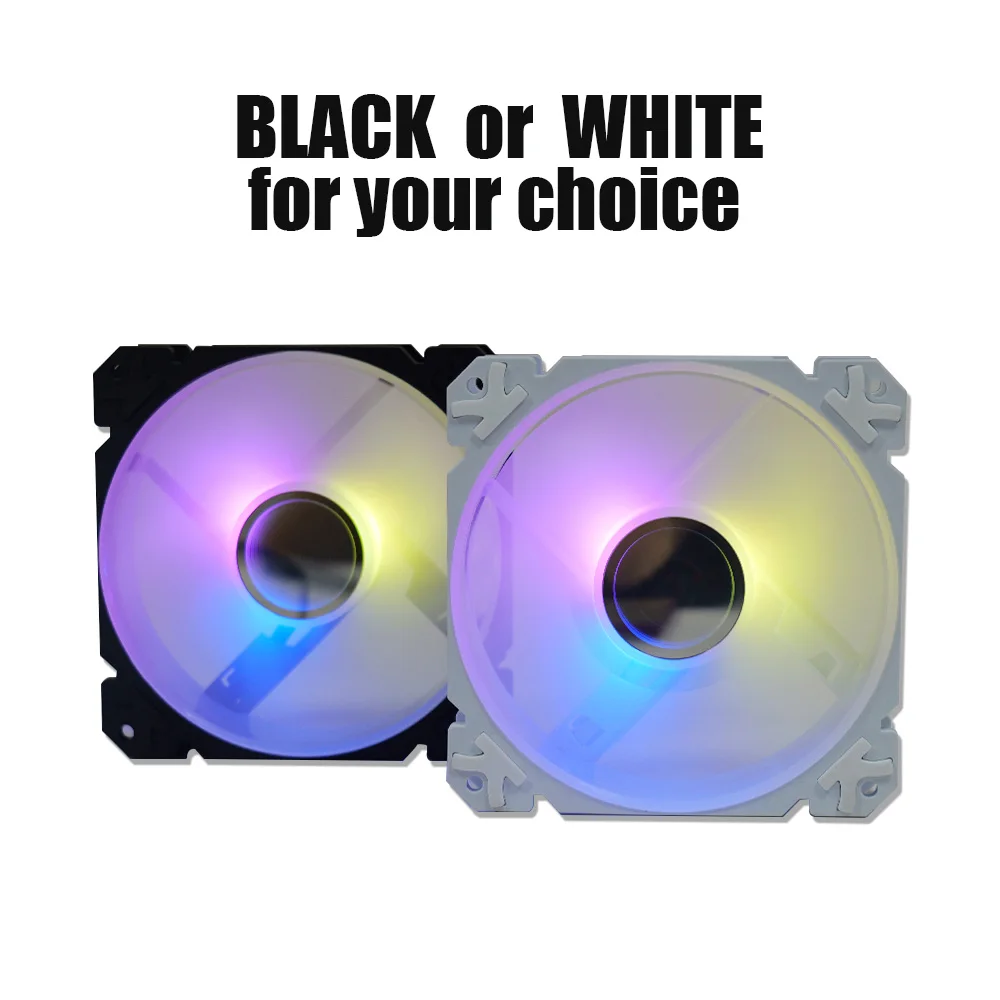 MANMU nouveau Design Argb pc ventilateur 120mm refroidisseur ventilateur pour pc Rgb miroir inffini effet de lumière pc ventilateur de boîtier