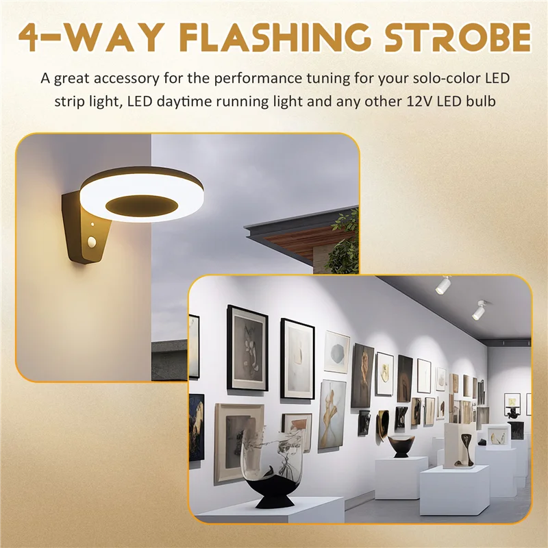 ABFI 5 X 12V โมดูลควบคุมแบบมีสายพร้อมแฟลช Strobe สําหรับรถยนต์หรือในครัวเรือน LED Strip/Bulbs