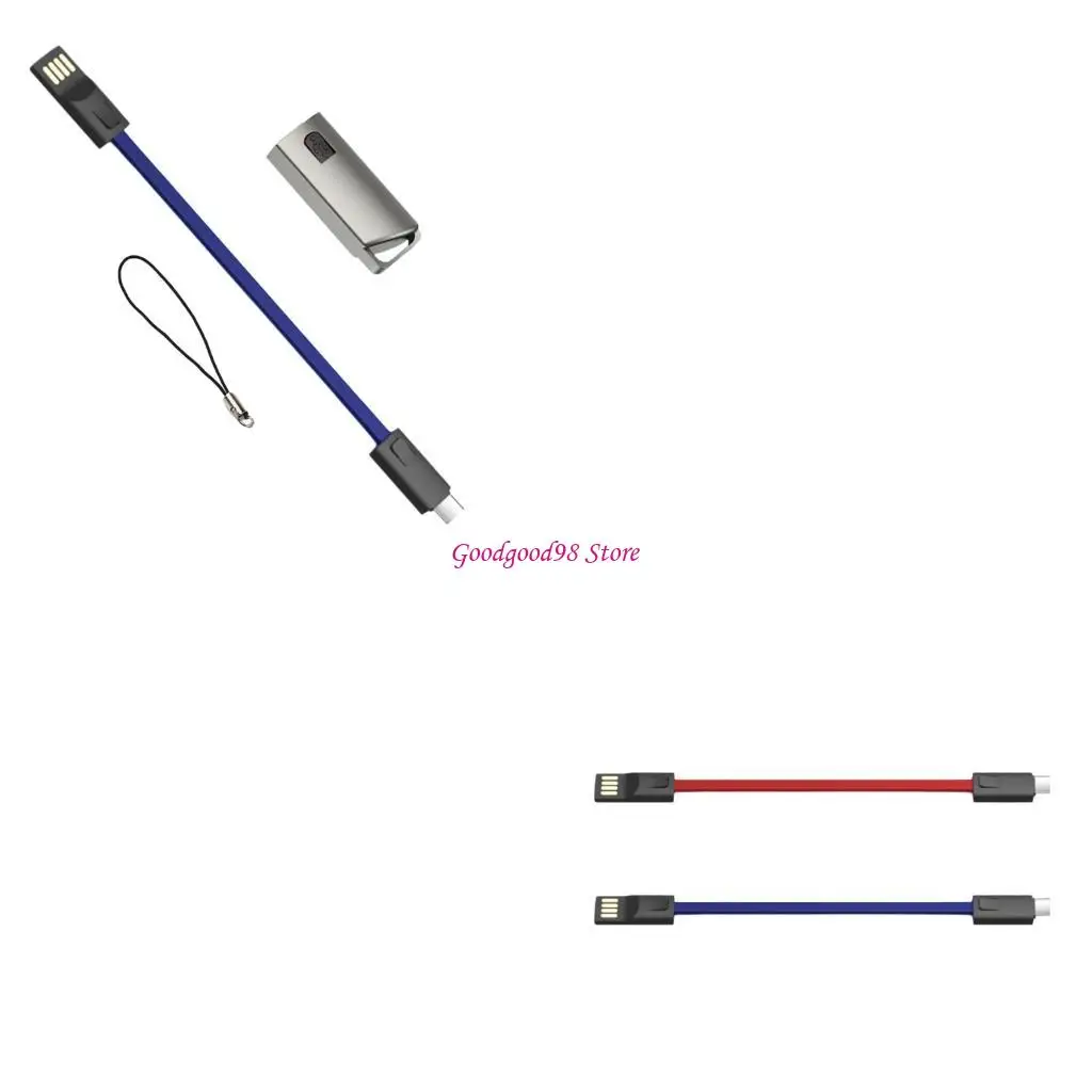 Portable Keychain USB to Type C Charging Cable 2.4A Stable Output Support 480Mbps Transfer for Mobile Devices W8EC