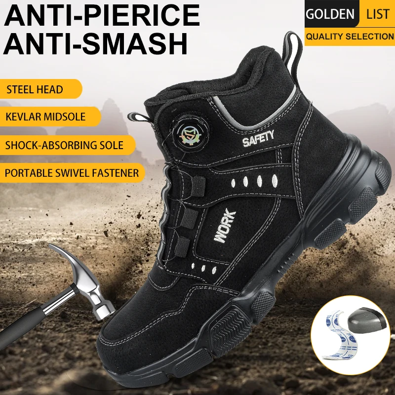 Casual Unisex Lightweight and Comfortable Safety Shoes, Work Shoes, Anti-Smashing, Anti-Piercing, Anti-Kicking, Construction